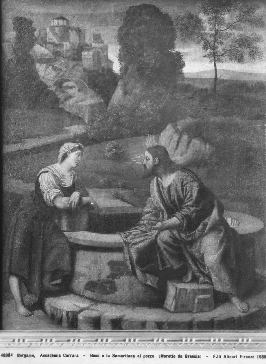Kristus og samaritanen ved brønnen av Moretto da Brescia
