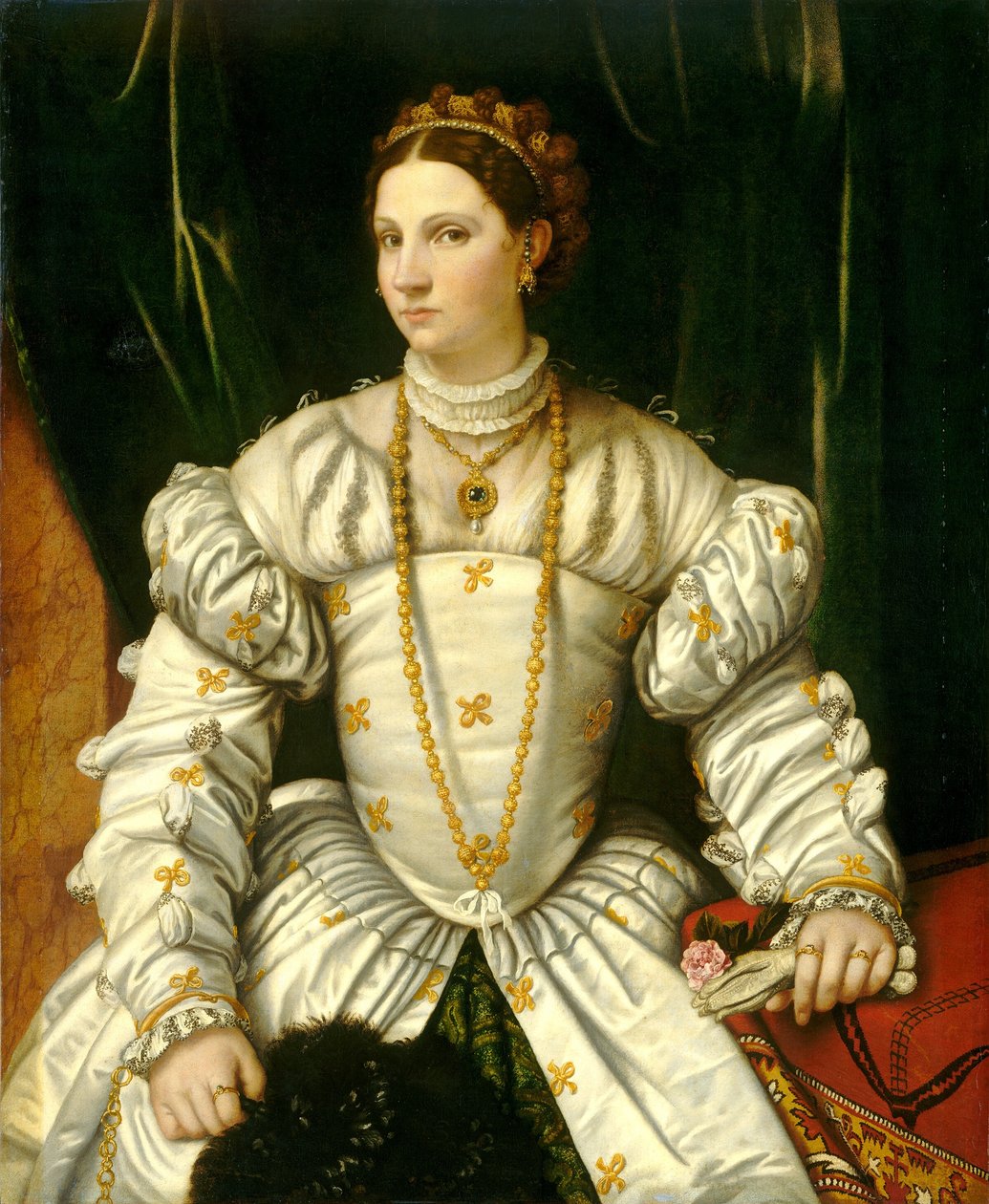 Portrett av en dame i hvitt av Moretto da Brescia