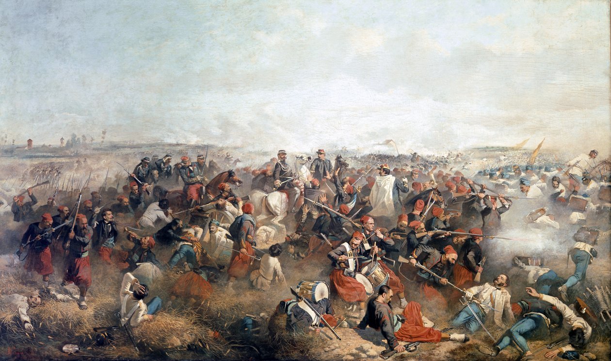 Slaget ved Palestro: Zouavene. I sentrum av Viktor Emmanuel II av Morfini