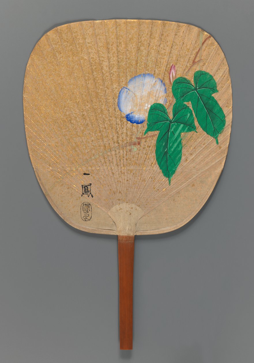 Morning Glory (recto), ca. 1870 (blekk, farge og gullflekker på papir) av Mori Ippo