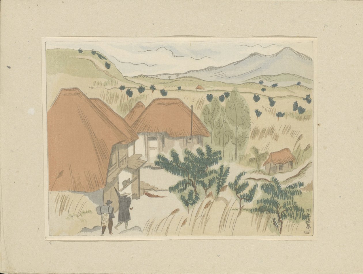Kawakami varmtvannskilder Kawakami Onsen (tittel på objekt) Del to, Aizu-området (serietittel) Dai nishû, Aizu no bu (serietittel) Trykk av japanske landskap (serietittel) Nihon fûkei hanga (serietittel) av Morita Tsunetomo