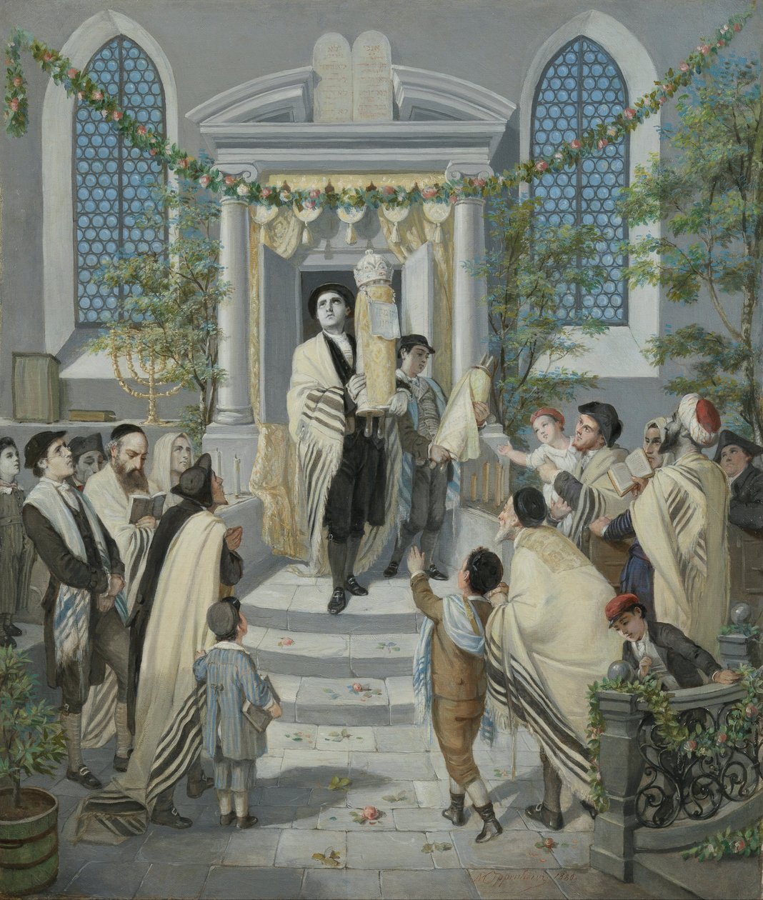 Shavuot (pinsen) (uken eller pinsefestivalen) av Moritz Daniel Oppenheim