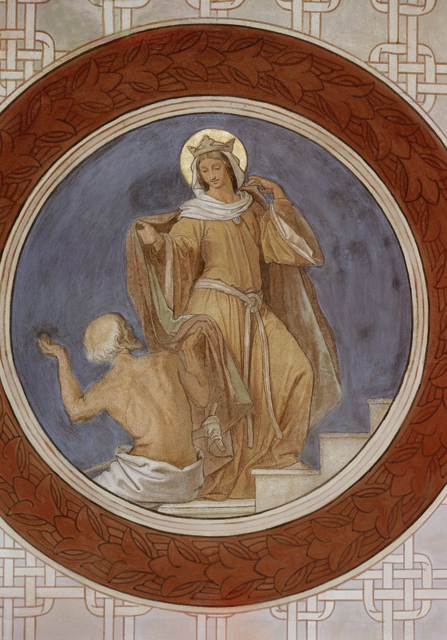 St. Elisabeth gir frakken sin til en tigger, ca. 1855 av Moritz Ludwig von Schwind