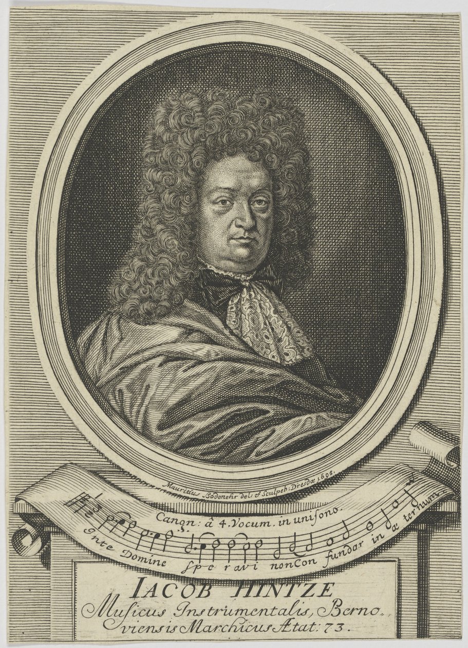 Portrett av Jacob Hintze 1622-1702, 1695. av Moritz Bodenehr