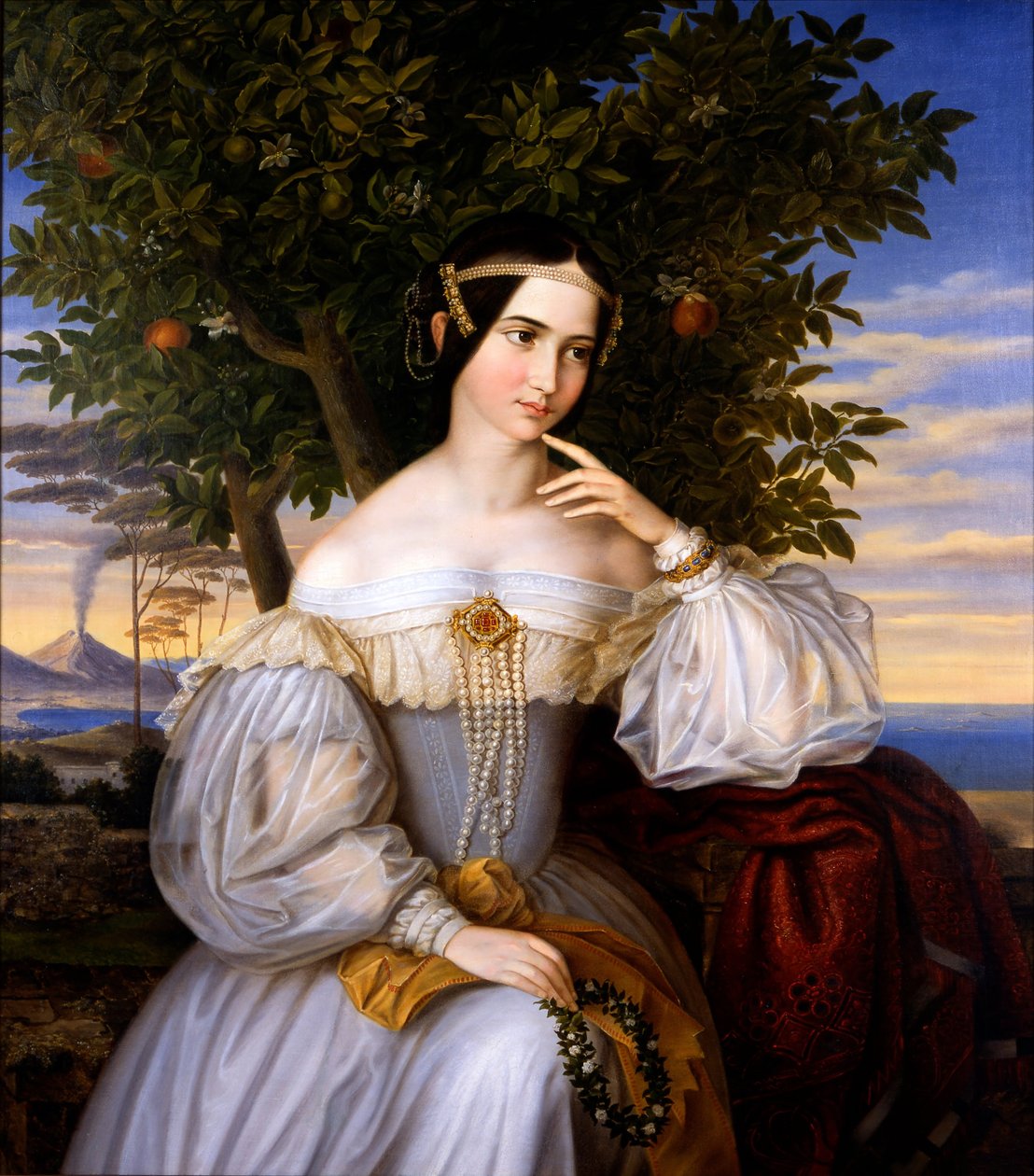 Ekteskapsportrett av Charlotte de Rothschild, 1836. av Moritz Daniel Oppenheim