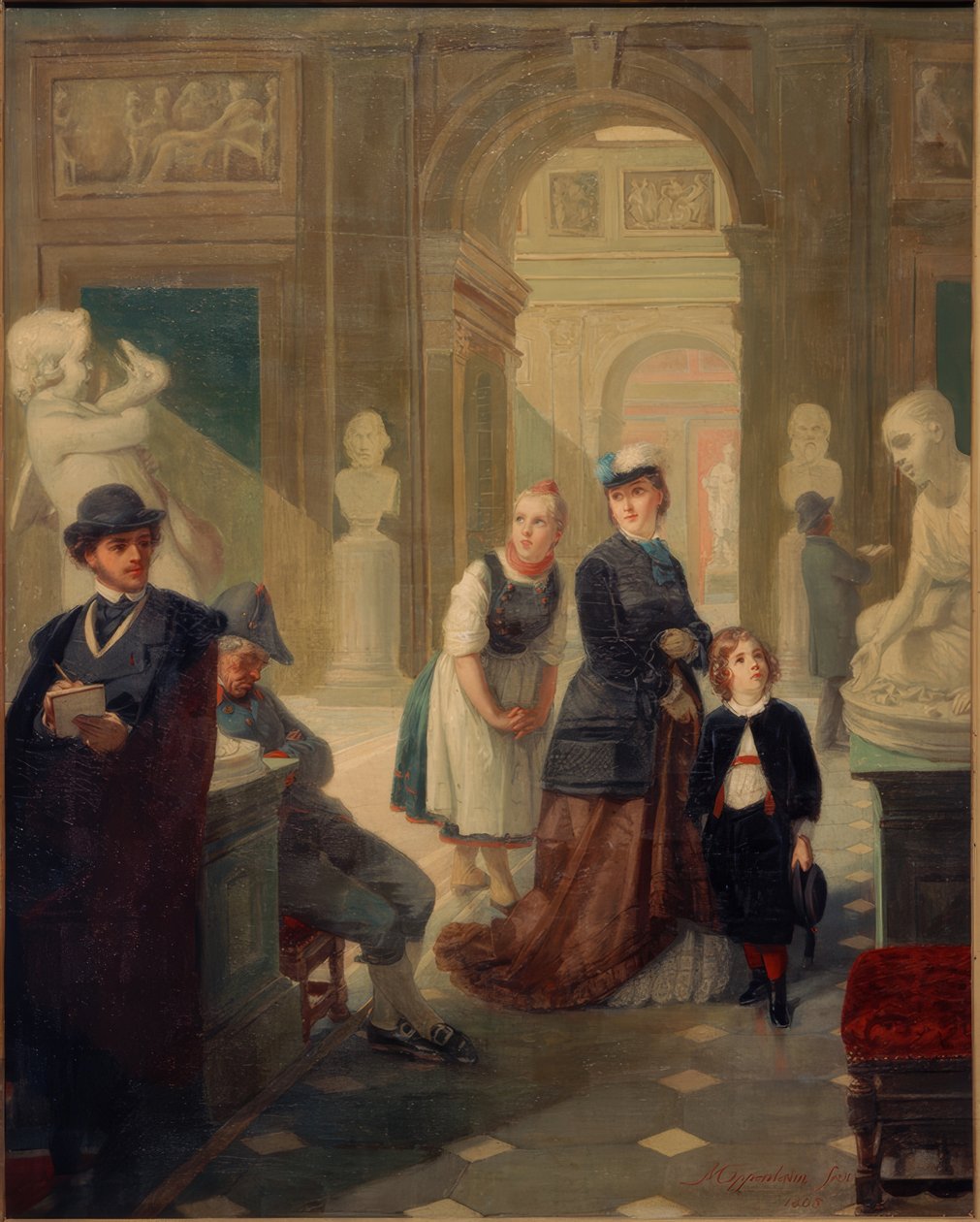 Museumsbesøkende av Moritz Daniel Oppenheim