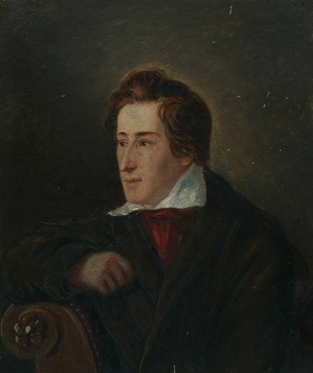 Portrett av poeten Heinrich Heine 1797-1856 av Moritz Daniel Oppenheim