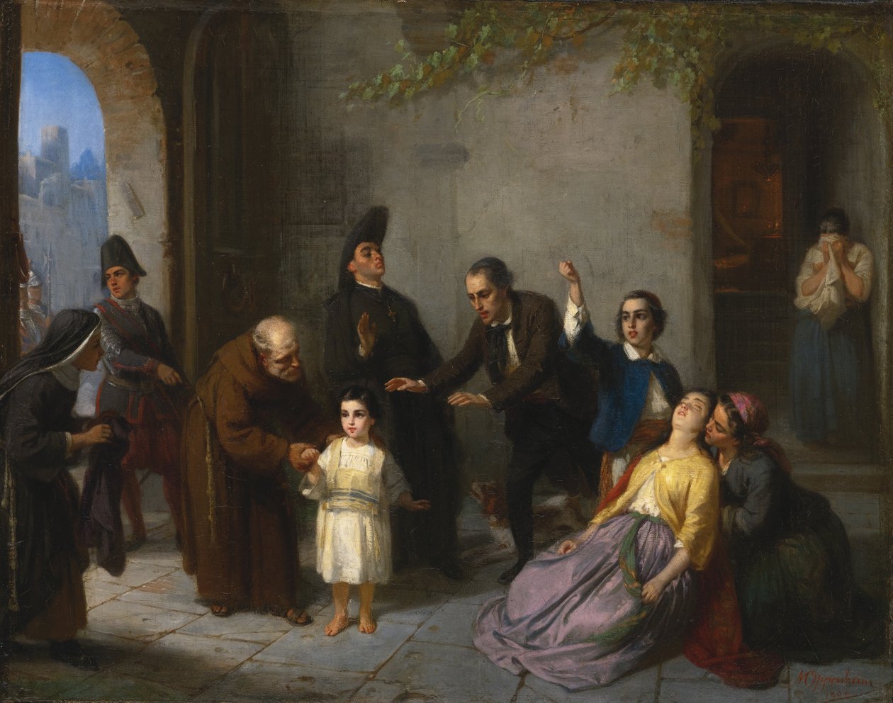 Kidnappingen av Edgardo Mortara, 1862 av Moritz Daniel Oppenheim