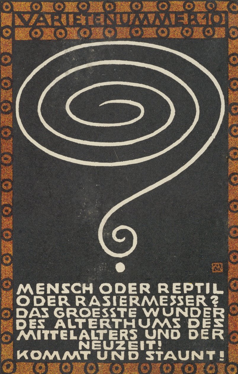Variety Act 10: Man or Reptile or Razor Variety Act 10: Man or Reptile or Razor..., 1907. av Moritz Jung
