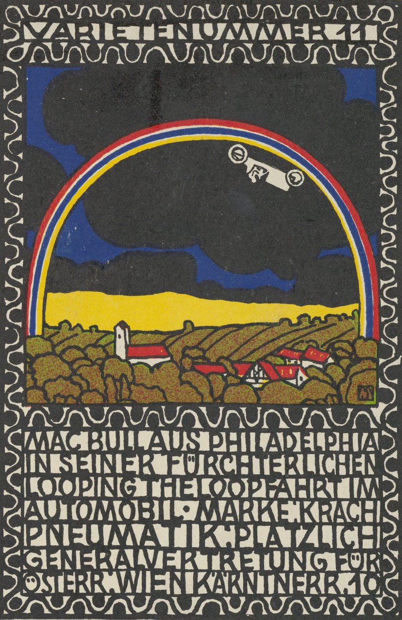 Variety Act 11: Mac Bull fra Philadelphia i hans fryktelige løkke-tur i bilen hans ..., 1907. av Moritz Jung
