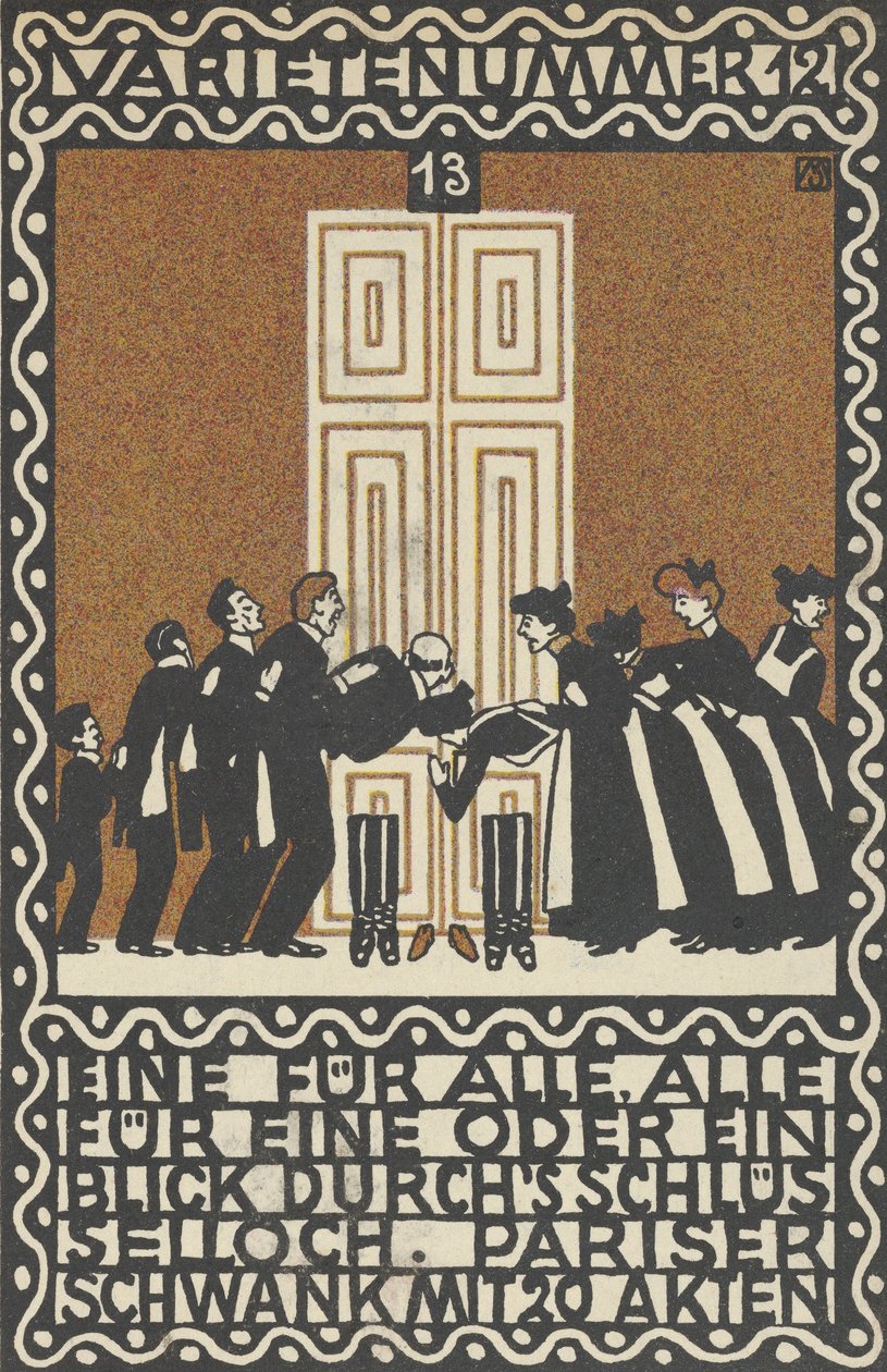 Variety Act 12: One for All, All for One or a Glimt through the Keyhole Varietenummer 1..., 1907. av Moritz Jung