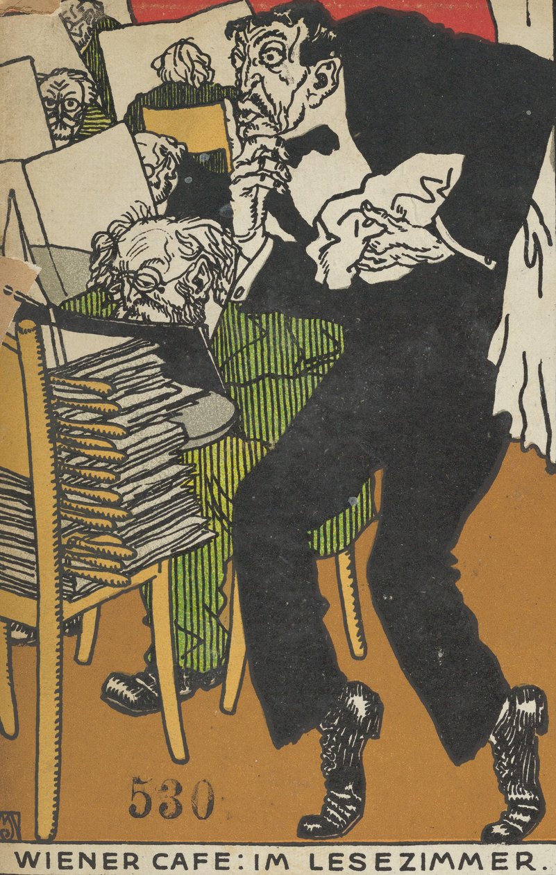Wienerkafé: I lesesalen Wienerkafé: Im Lesezimmer, 1911. av Moritz Jung