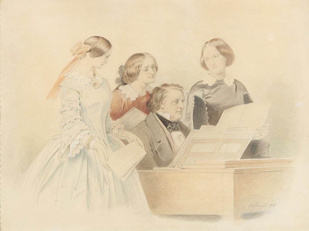 Øvelsen med Franz Lachner, 1858. av Moritz Ludwig von Schwind