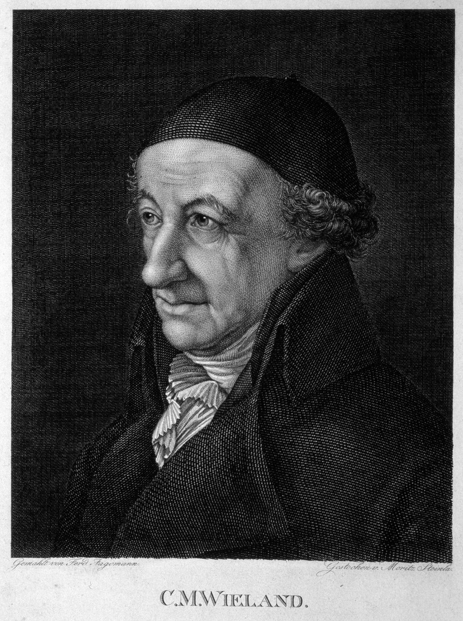 Portrett av poeten og forfatteren Christoph Martin Wieland 1733-1813, 1800-tallet. av Moritz Steinla