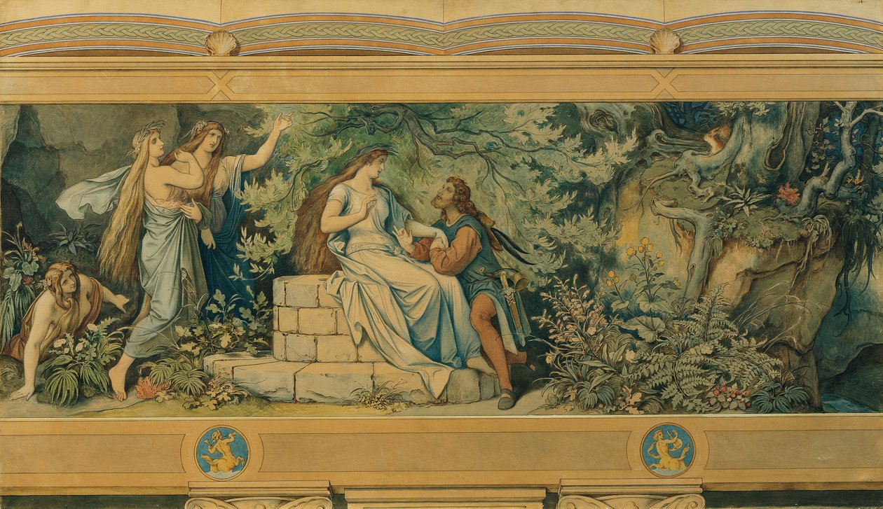 Den vakre Melusine: II. Ved skogsfontenen av Moritz Ludwig von Schwind