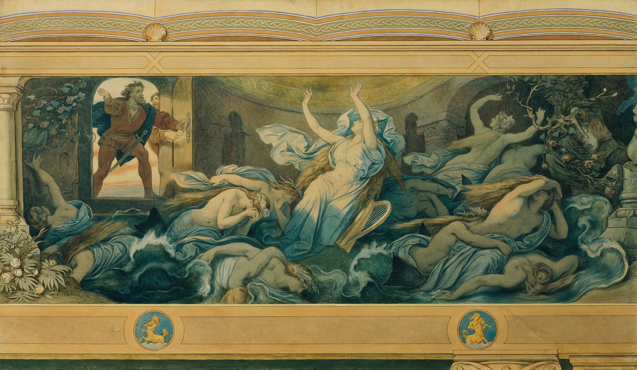 The Beautiful Melusine: VIII. Break of the Oath av Moritz Ludwig von Schwind