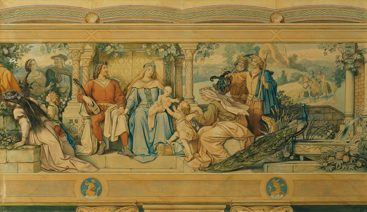 Den vakre Melusine: VII. Kjærlighetens lykke av Moritz Ludwig von Schwind