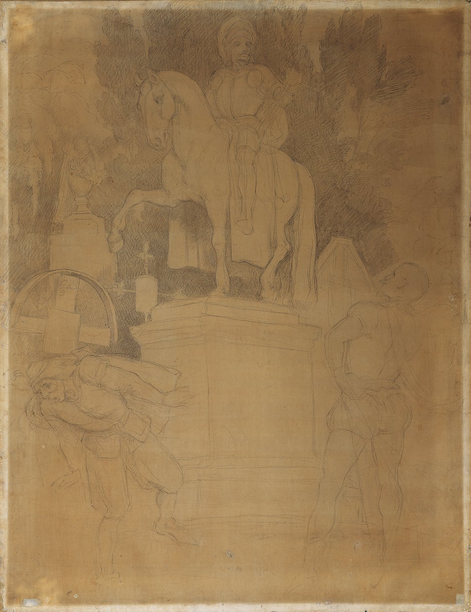 Kirkegårdsscene fra Wolfgang Amadeus Mozarts opera "Don Giovanni" av Moritz Ludwig von Schwind