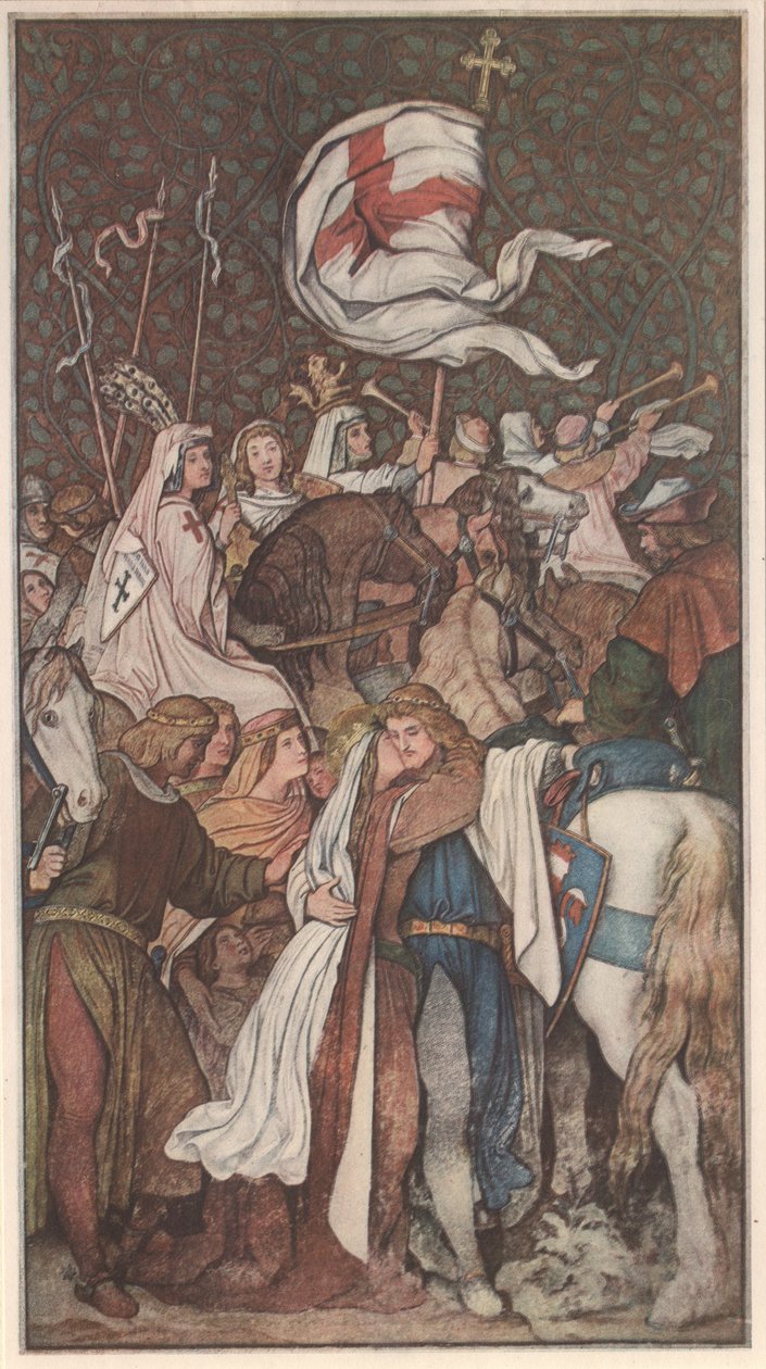 Ludvig den hellige tar farvel med sin kone Elisabeth av Moritz Ludwig von Schwind