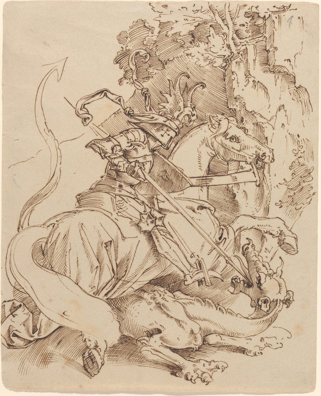 Saint George og dragen av Moritz Ludwig von Schwind