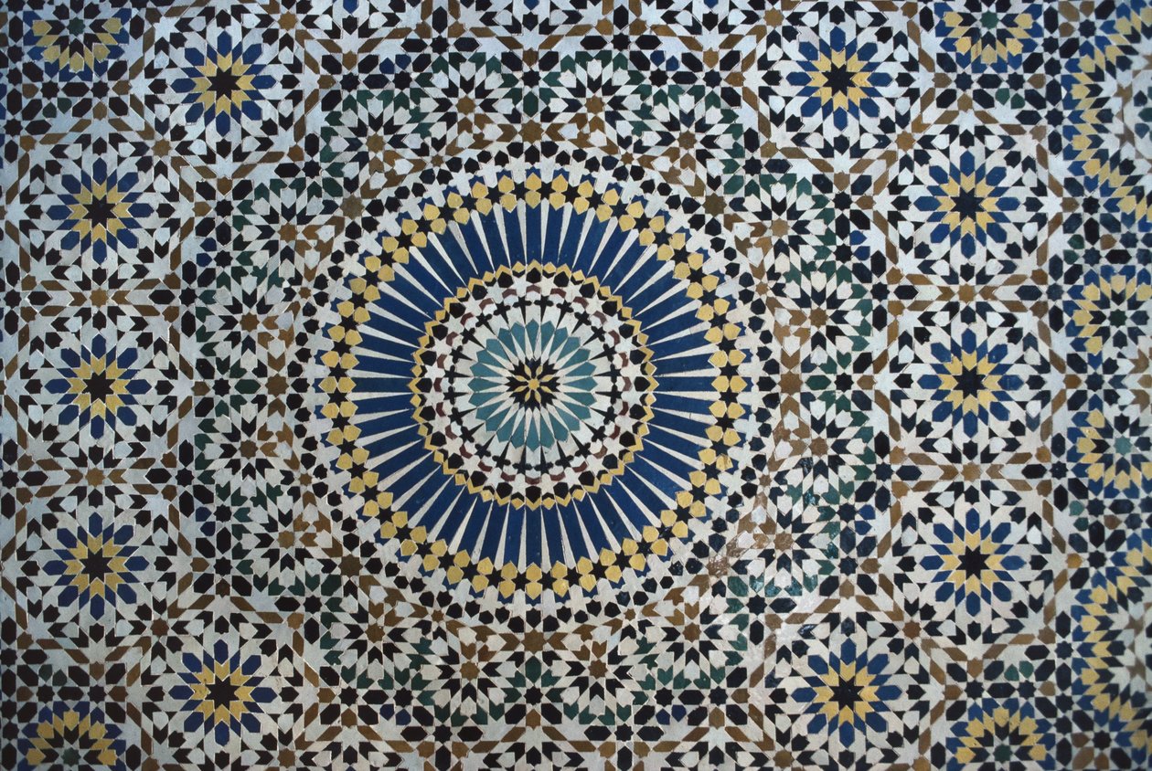 Kasbah of Thamiel glaoui, zellij fliser, detalj (keramikk) av Moroccan School