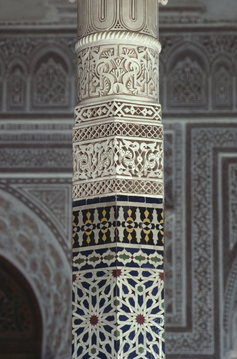 Kasbah of Thamiel glaoui, zellij fliser, detalj (keramikk) av Moroccan School