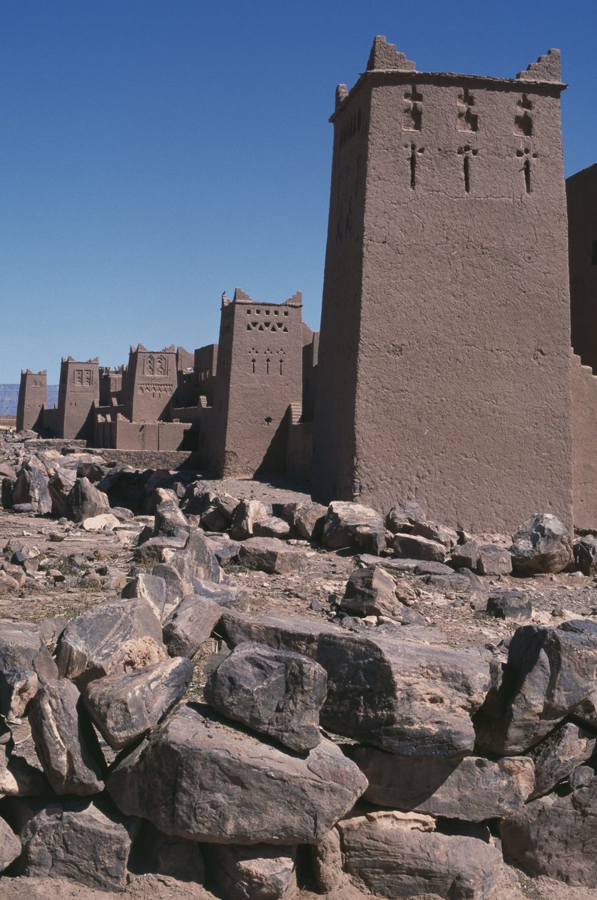 Utsikt over en ksar, Dra-dalen av Moroccan School