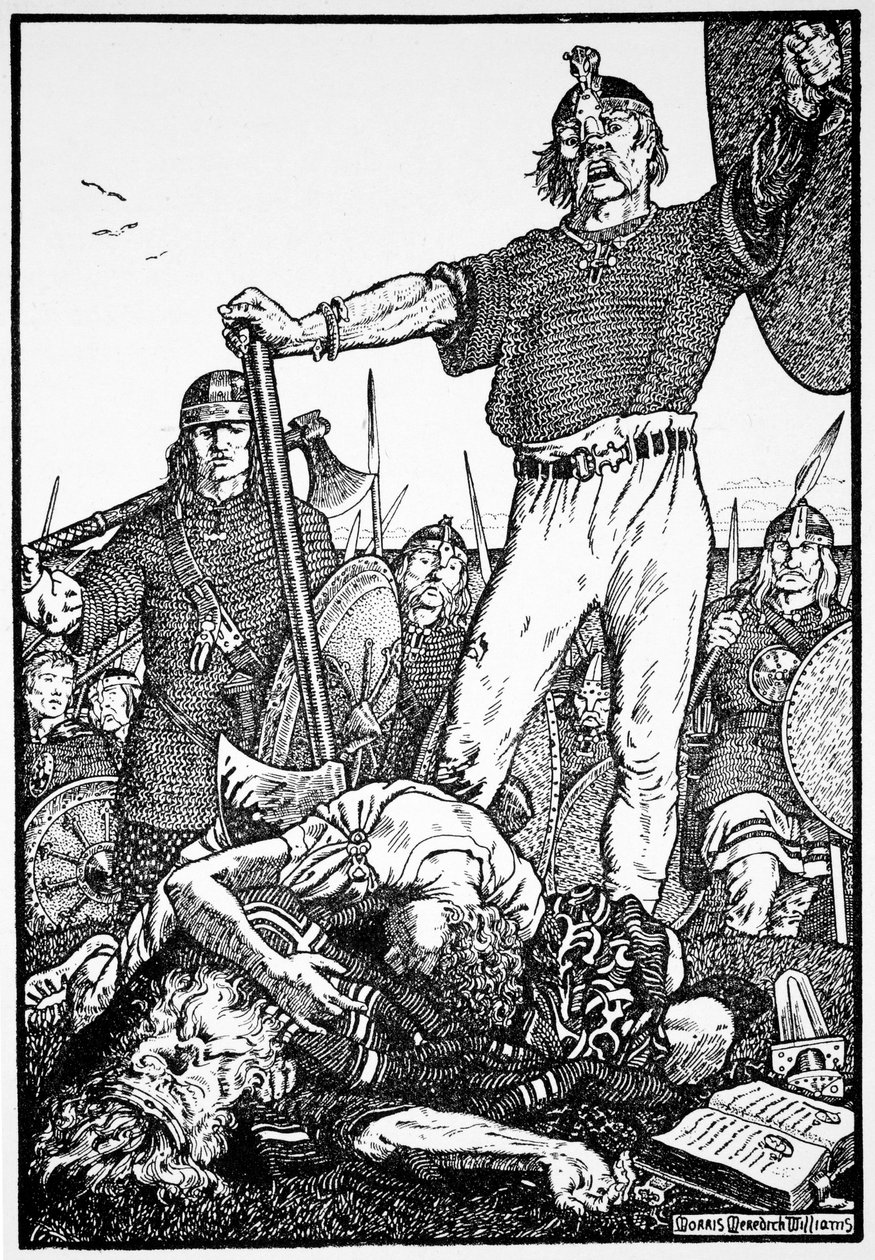 Brian Borus død i slaget ved Clontarf, Irland, 1014 1913. av Morris Meredith Williams