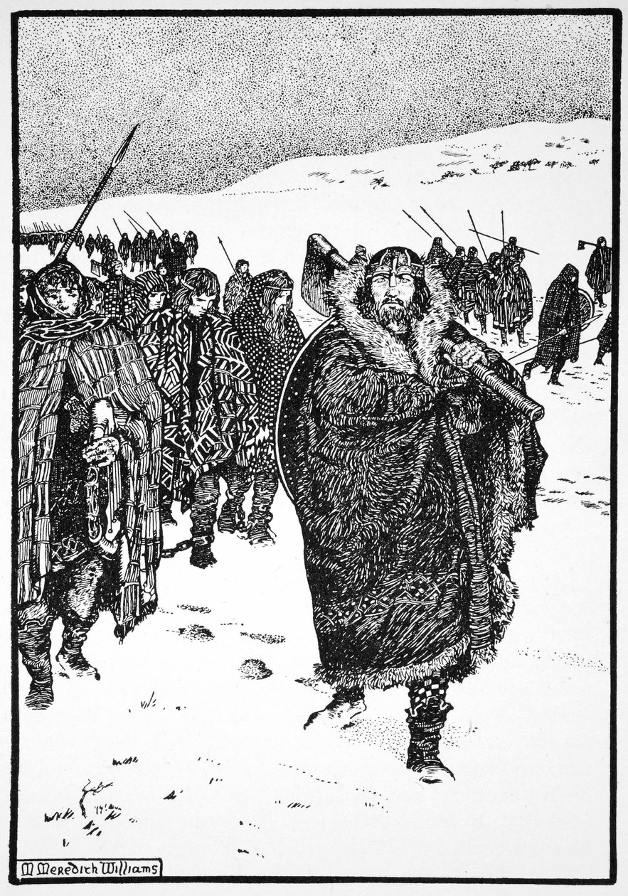 'Murtough på sin reise med kongen av Munster i lenker', 941 1913 av Morris Meredith Williams