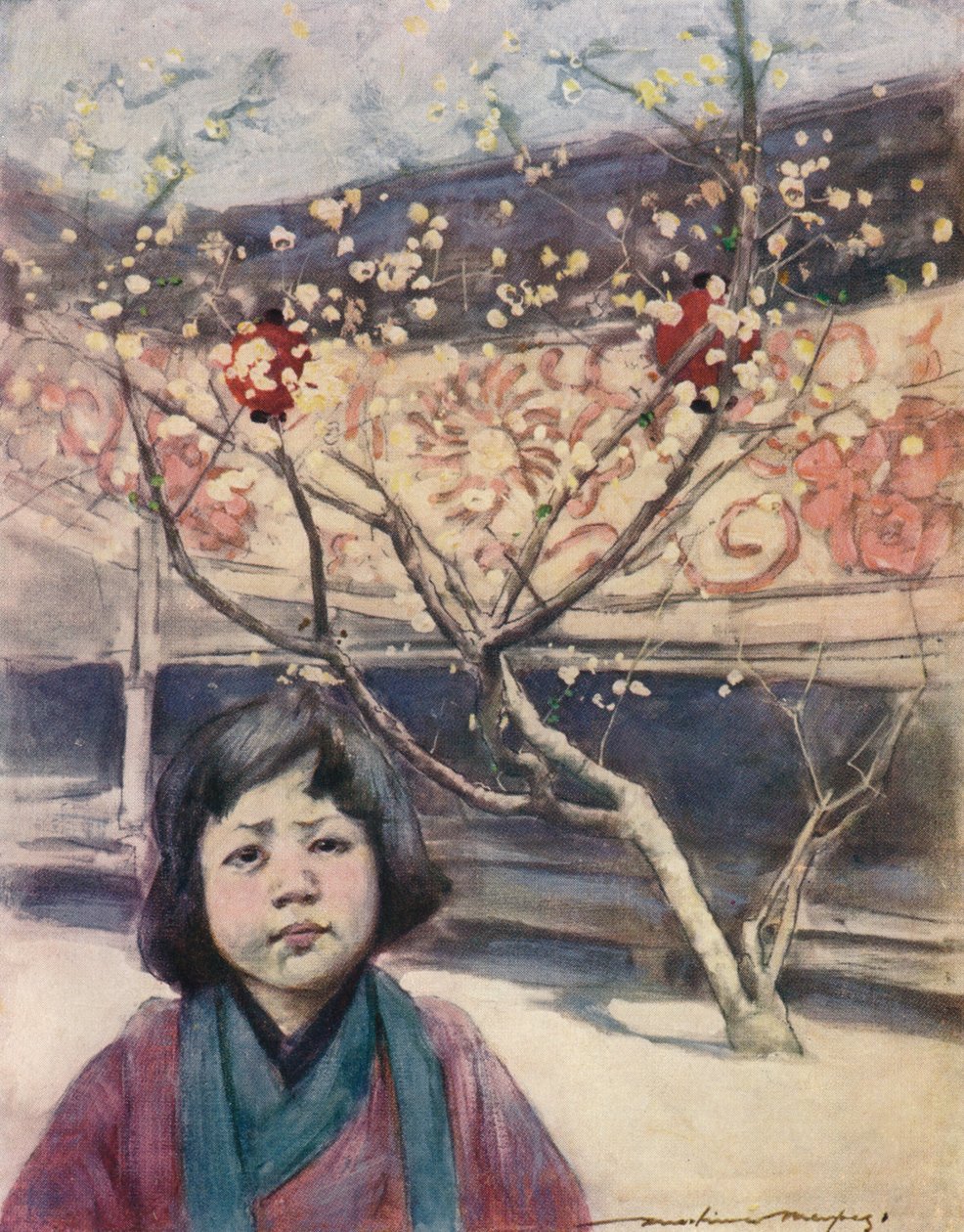 'En japansk jente i plommefarge', c1887, 1901 av Mortimer L Menpes