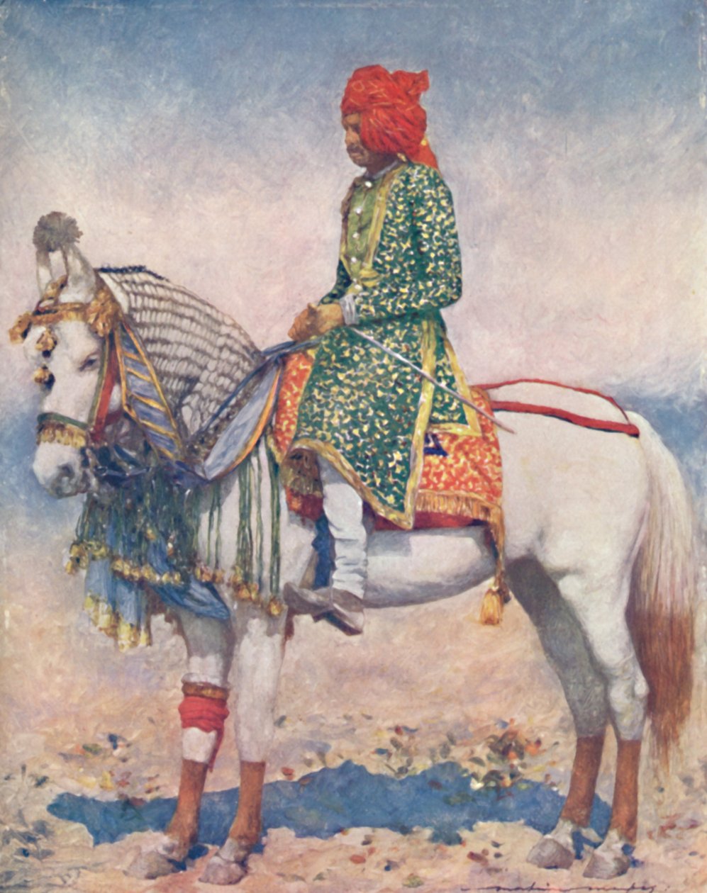 'En utøvende hest fra Alwar-staten', 1903 av Mortimer L Menpes