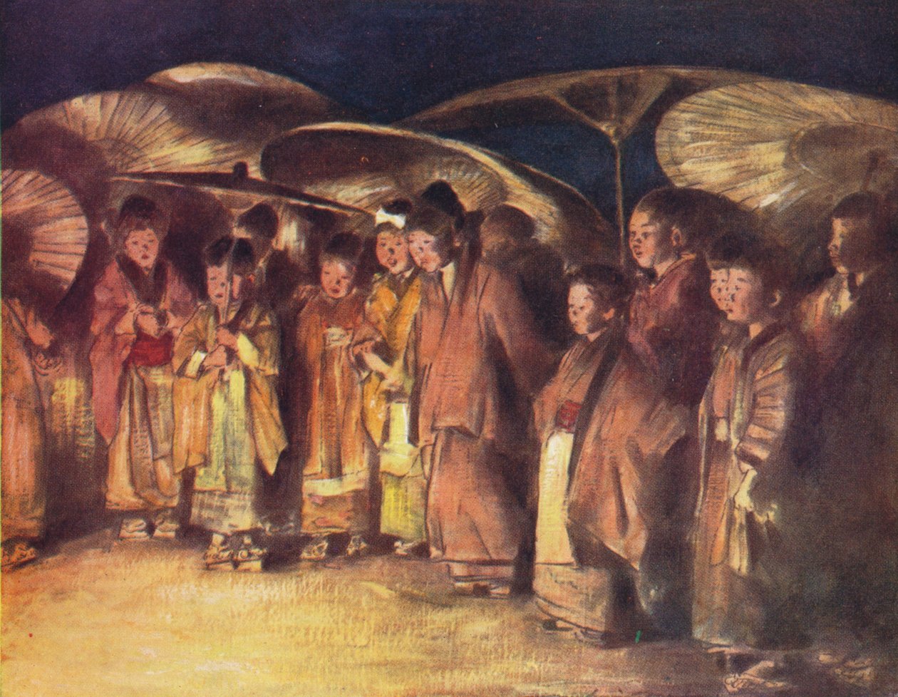A Street Scene, Kioto, c1887, 1901 av Mortimer L Menpes