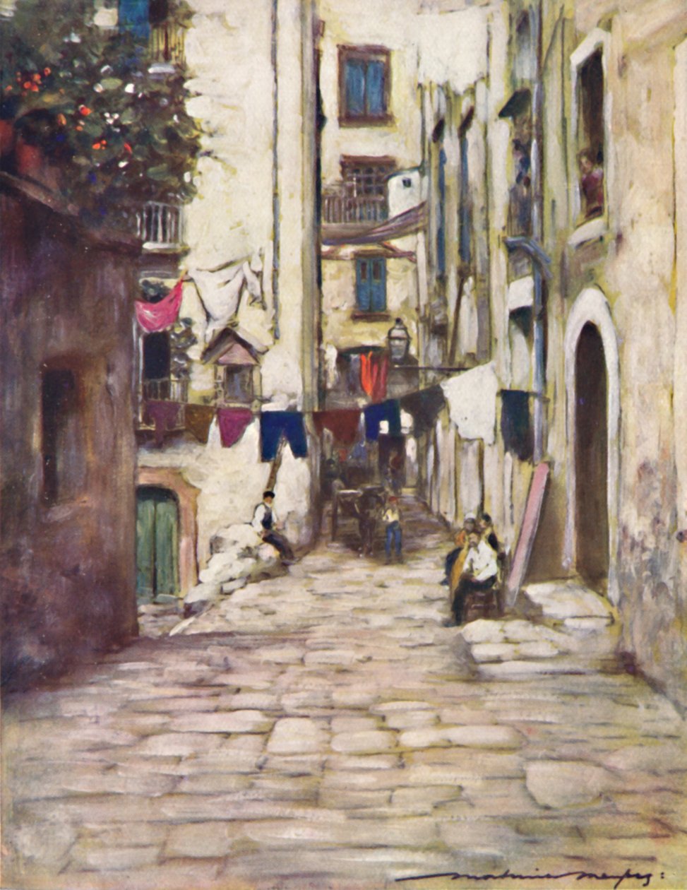 En gate i Napoli, 1903 av Mortimer L Menpes