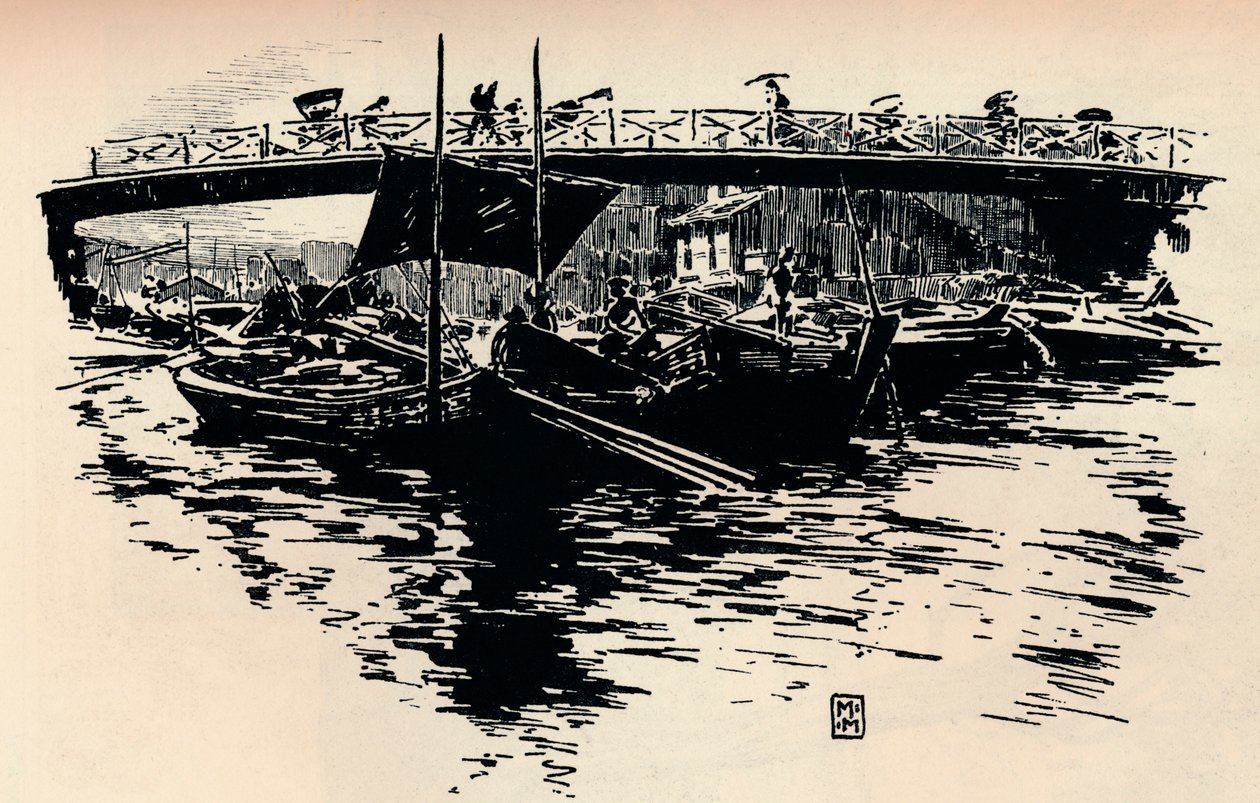 Osaka, Japan, ca 1900. av Mortimer L Menpes