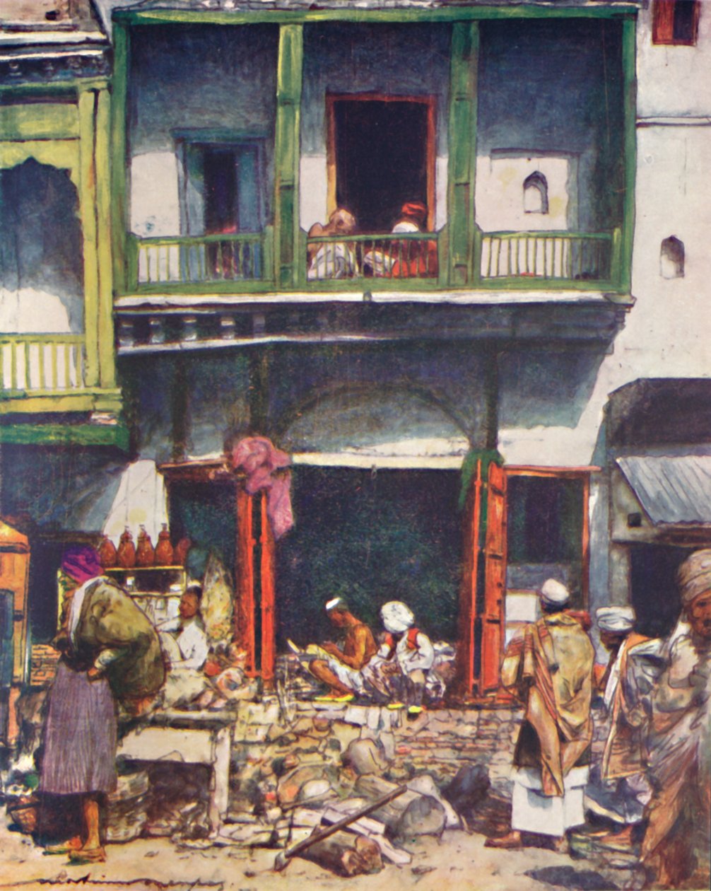 En travel basar i Delhi, 1905 av Mortimer Ludington Menpes