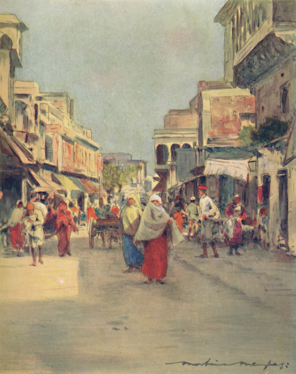 En sidegate i Agra, 1905 av Mortimer Ludington Menpes