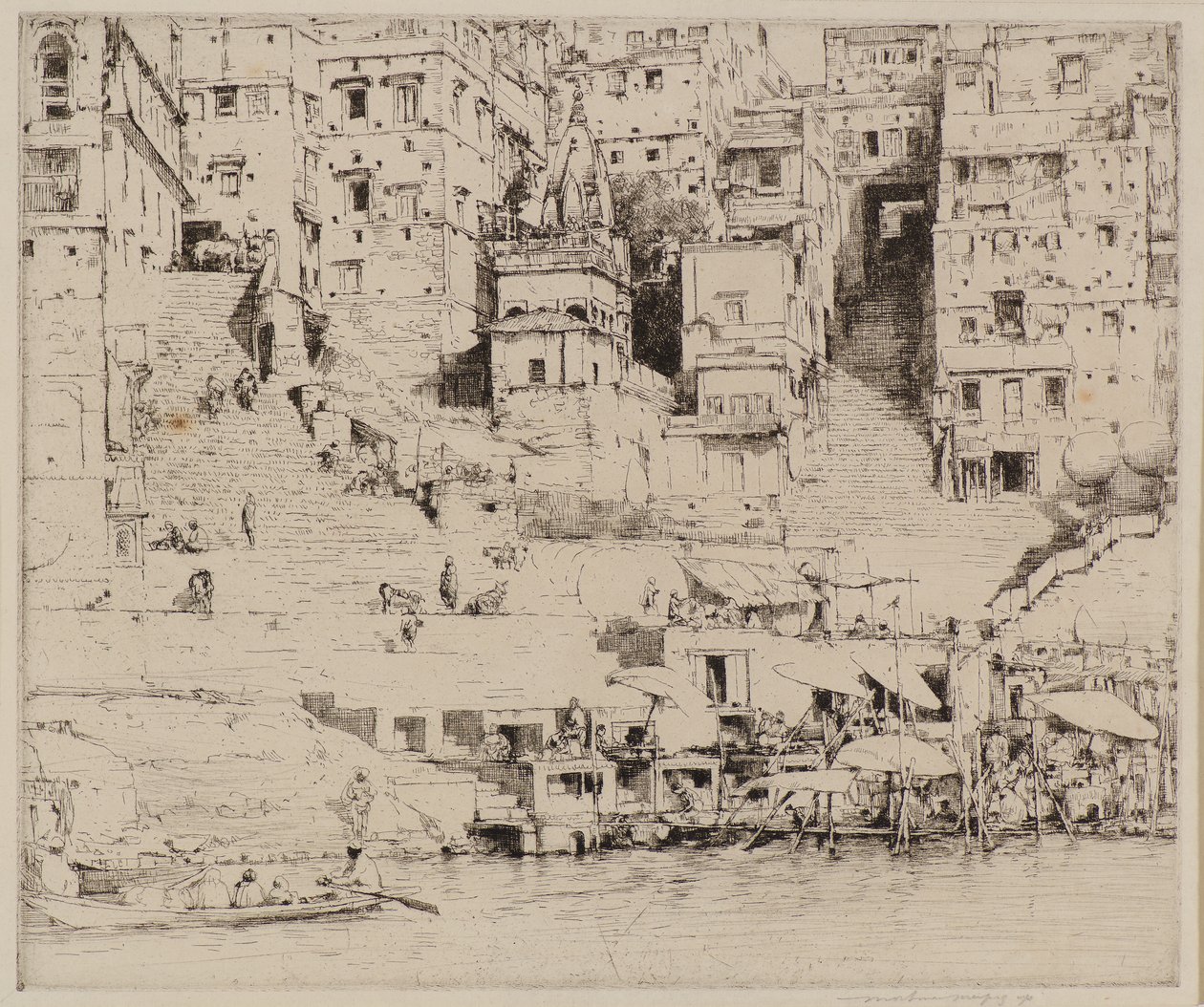 City on the Ganges (radering) av Mortimer Ludington Menpes
