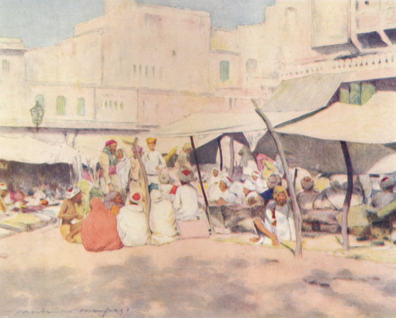 På markedsplassen, Jeypore, 1905 av Mortimer Ludington Menpes