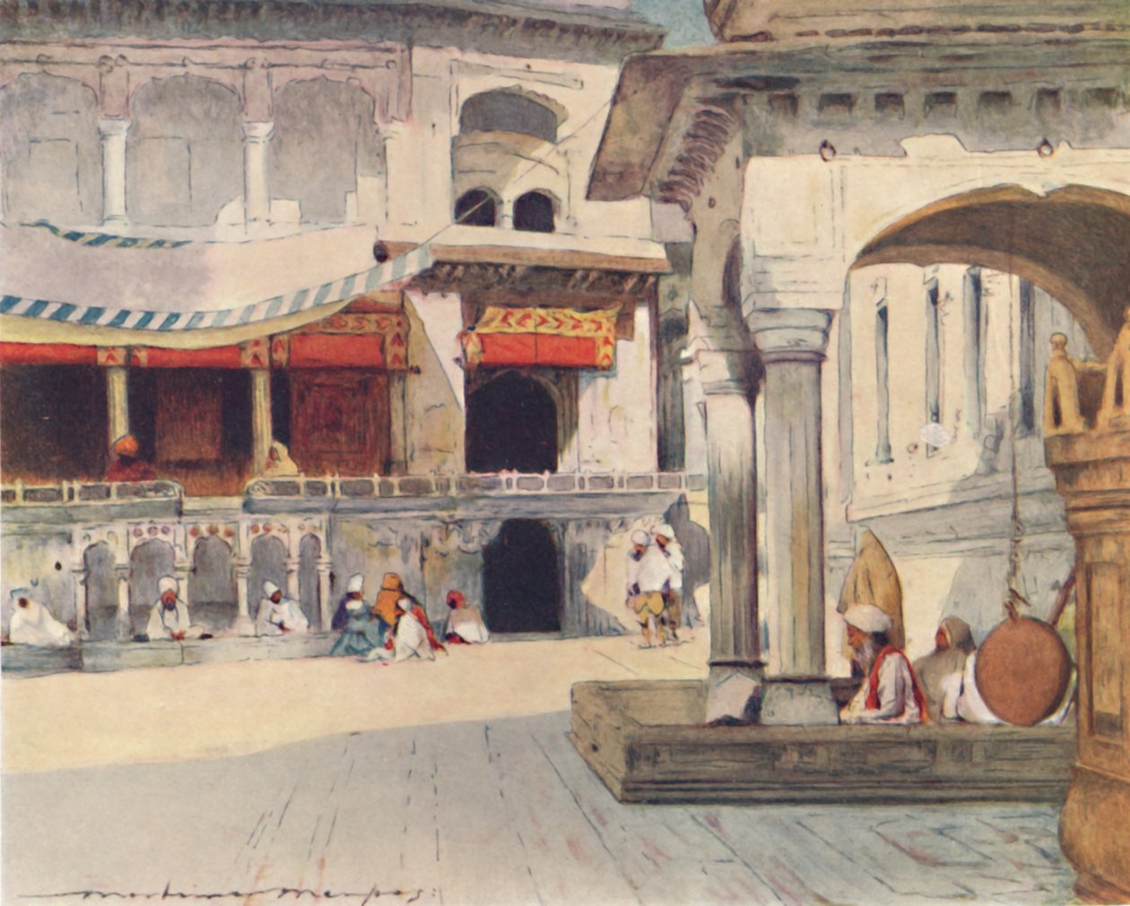 I Amritsar-tempelet, 1905 av Mortimer Ludington Menpes