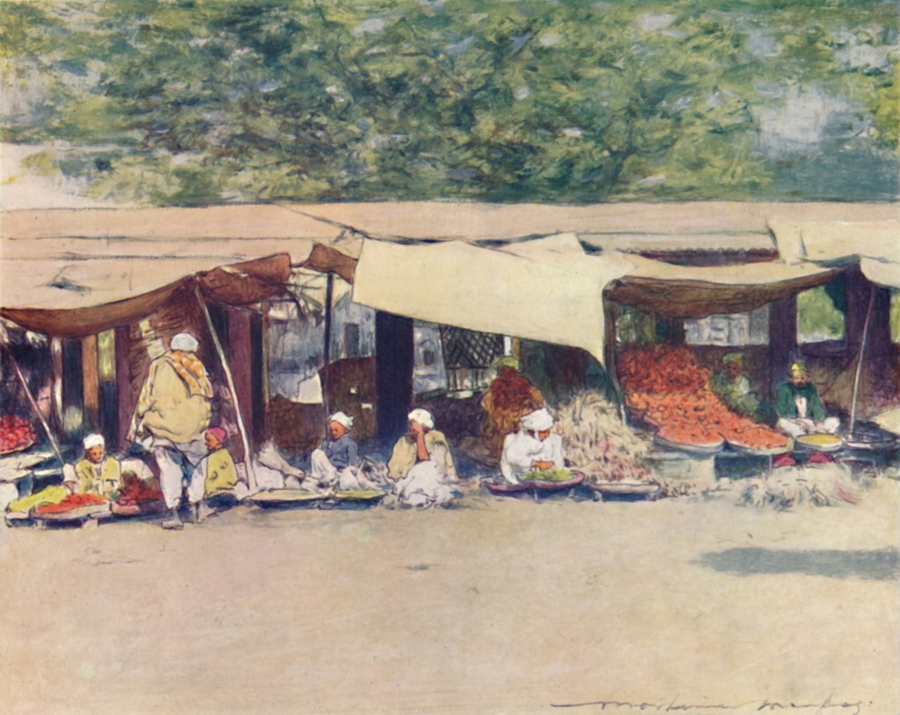 Markedsdag i Peshawur, 1905 av Mortimer Ludington Menpes