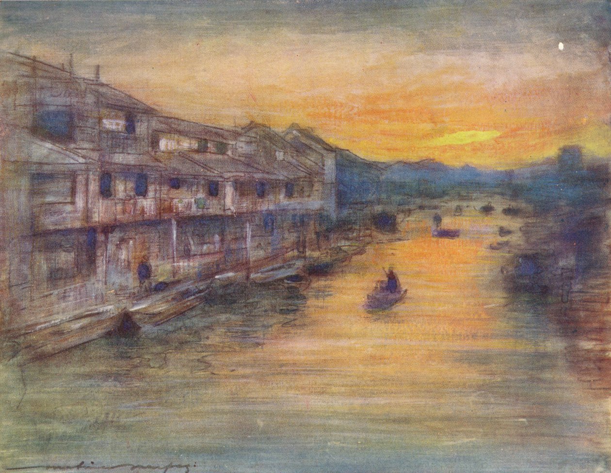 På den store kanalen, Osaka, c1887, 1901 av Mortimer Ludington Menpes