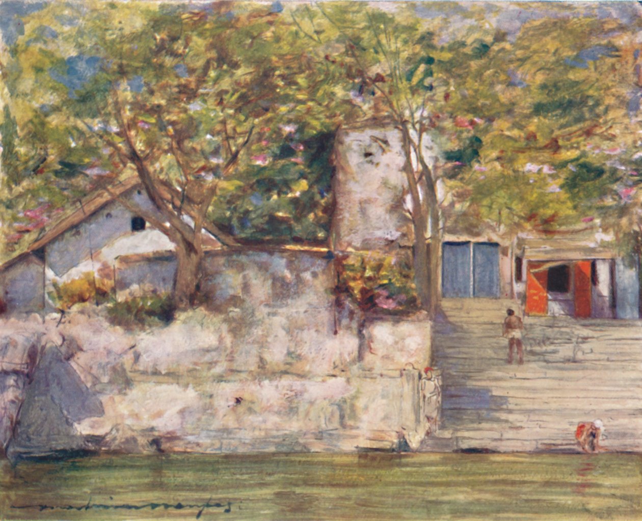 På elvetrinnene ved Agra, 1905 av Mortimer Ludington Menpes