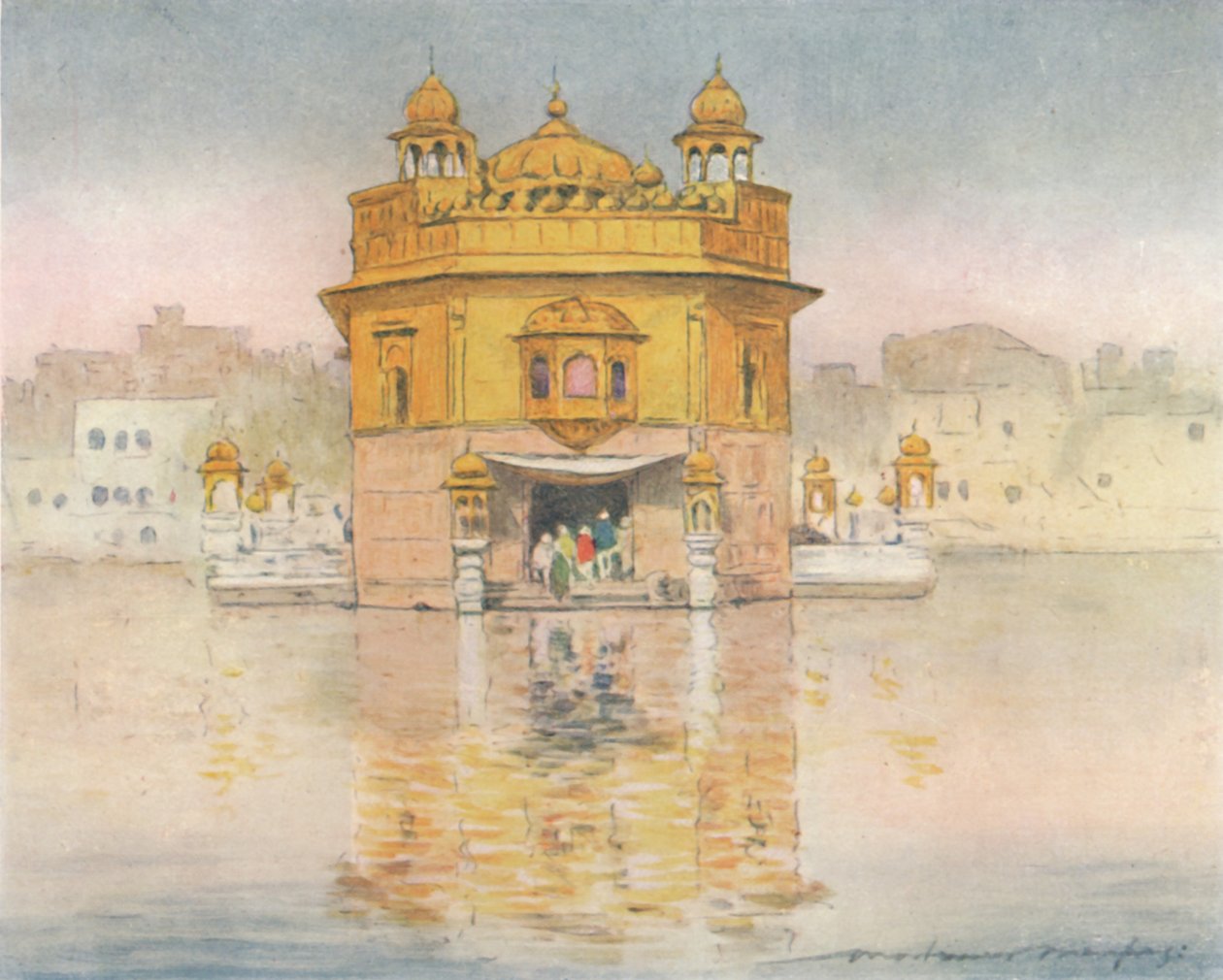 Det gylne tempel, Amritsar, 1905 av Mortimer Ludington Menpes