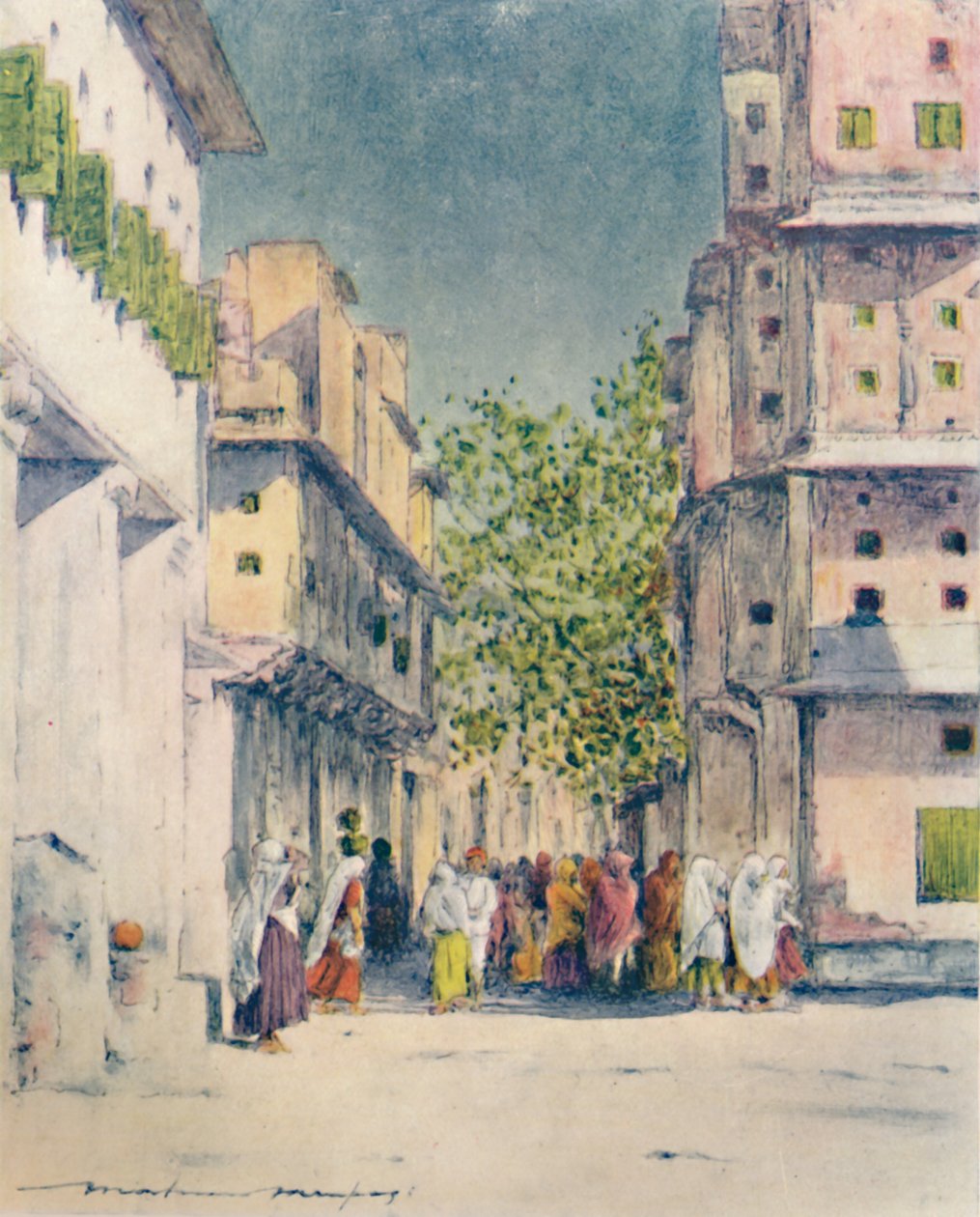 Gjennom gatene i Delhi, 1905 av Mortimer Ludington Menpes
