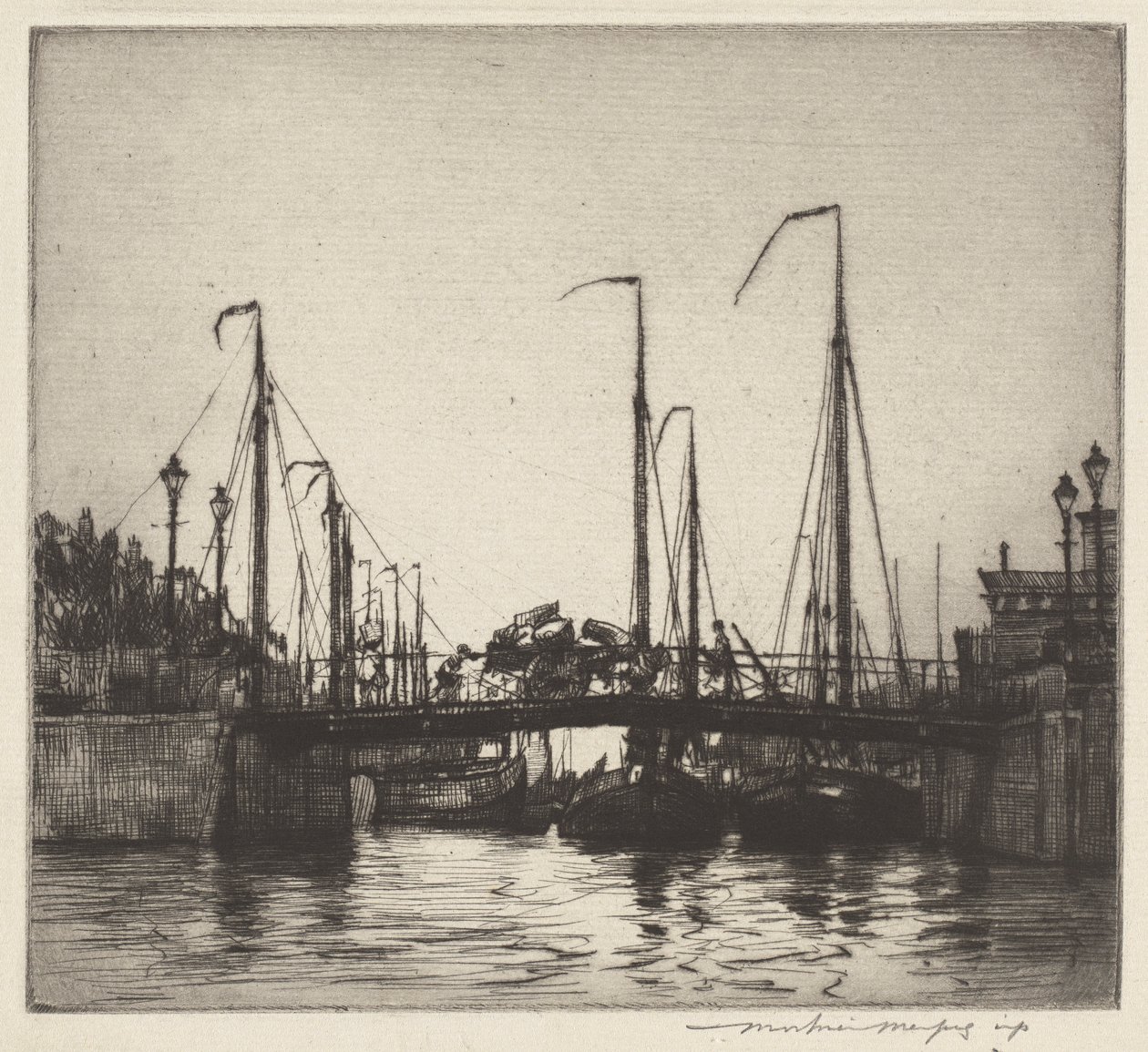 Bridge, Rotterdam (Chioggia: Fiskebåter) av Mortimer Menpes