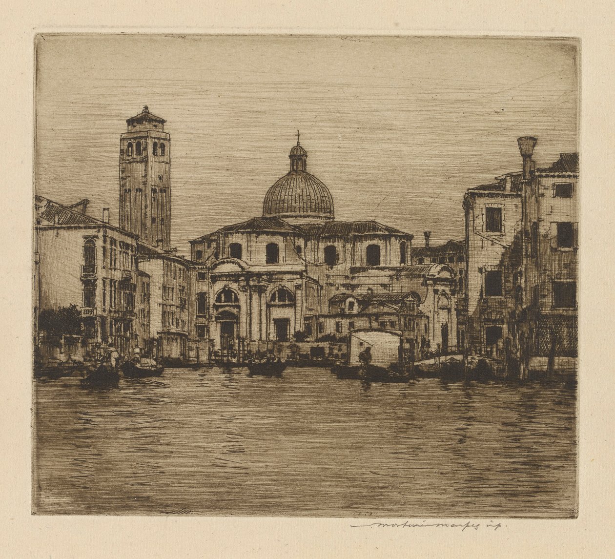 Canal Grande viser St. Geremia-tårnet av Mortimer Menpes