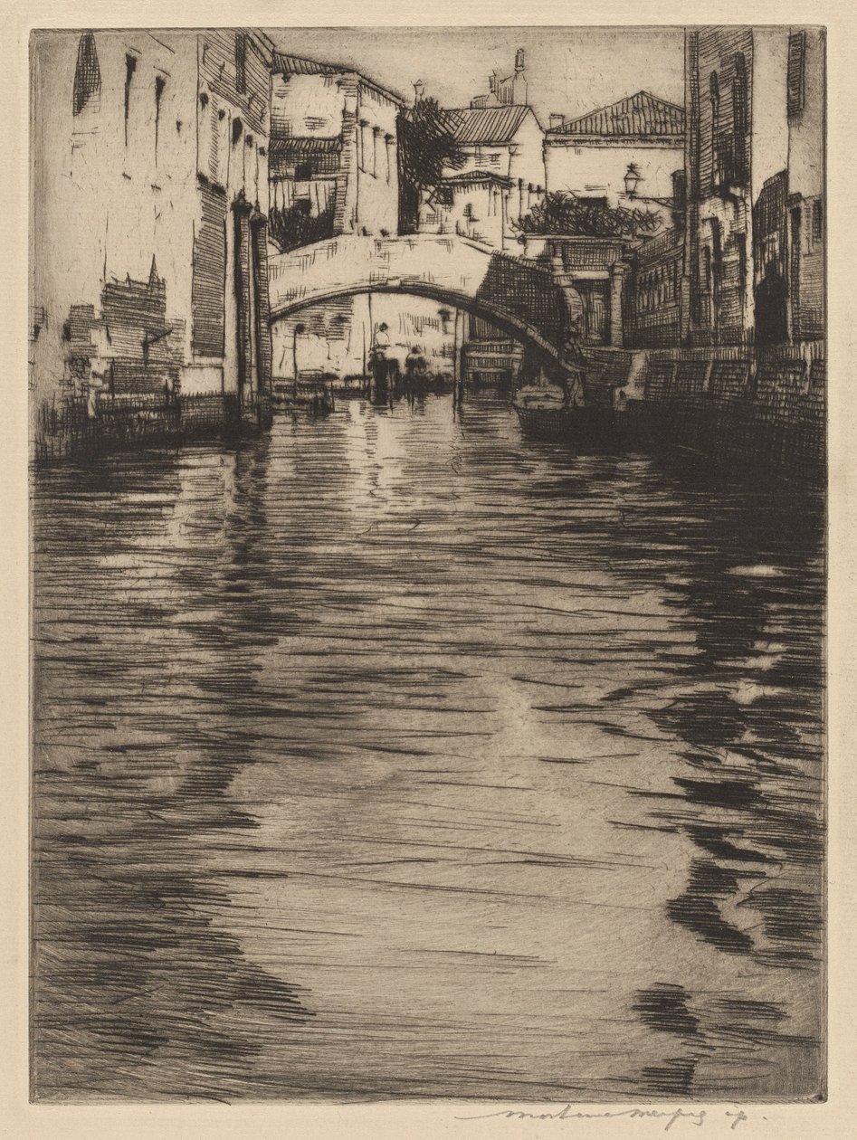 Reflections, Venezia (Lucianos bro, Canal Grande) av Mortimer Menpes