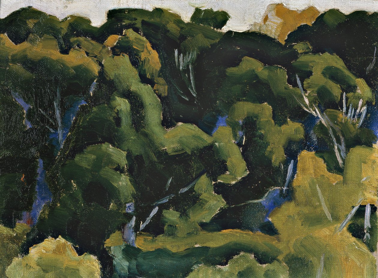 Landskap i grønt, ca. 1911-1912 av Morton Livingston Schamberg