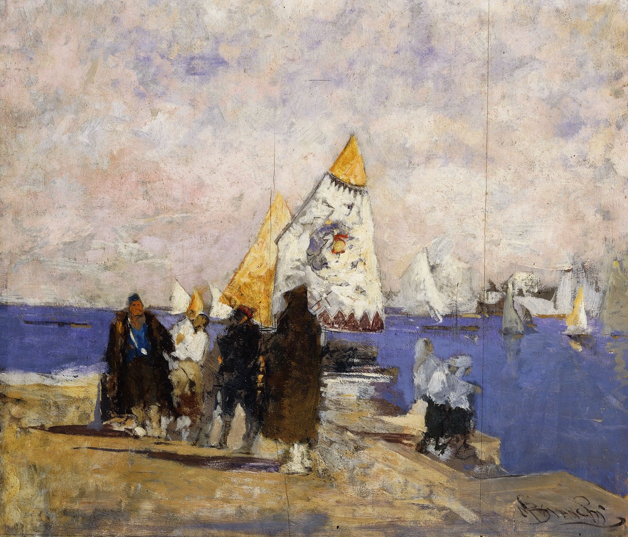 På kaien, Chioggia, av Mose Bianchi