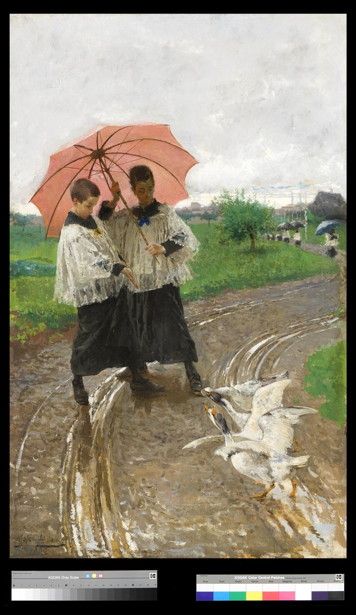 Tilbake fra festivalen, 1880 av Mose Bianchi